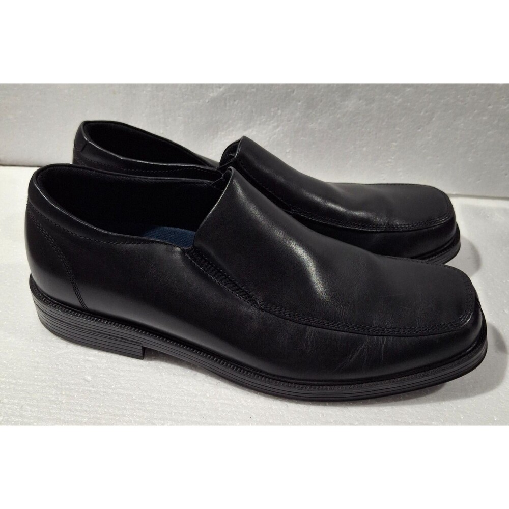 Capital by Rockport Black Leather Slip On Loafers Dress Shoes APM77211 Mens 14 M